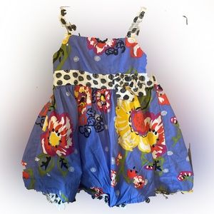 Very nice blue dress wit yellow red flowers